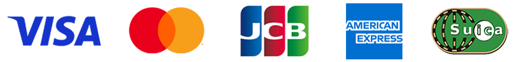 VISA/mastercard/JCB/American Express/suica
